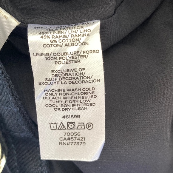 NWT Ann Taylor Linen Blend Navy Skirt with Waist Detail Size 6 - Picture 2 of 8